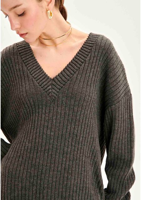 Blusa Alongada Tricot