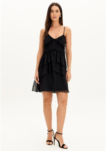 Vestido Curto com Babados