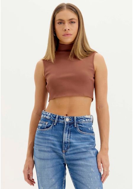 Blusa Cropped Gola Alta