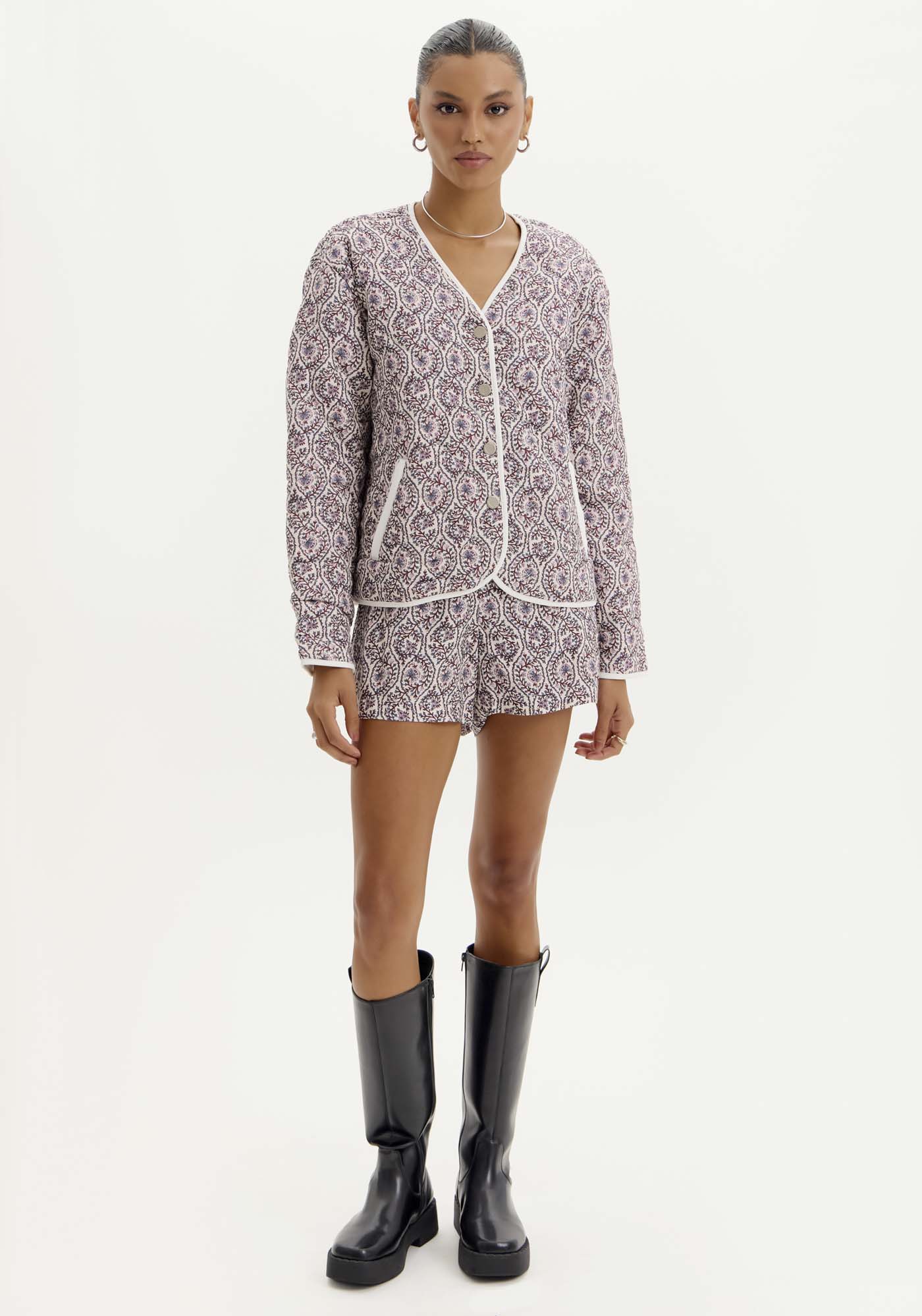 Short Alfaiataria Estampado