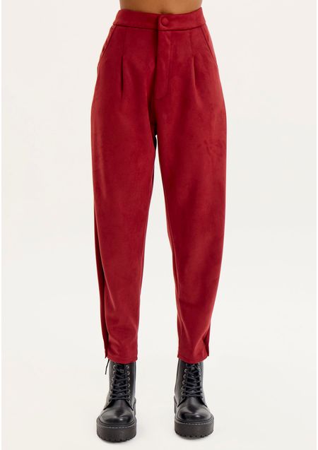 Calça Carrot Suede