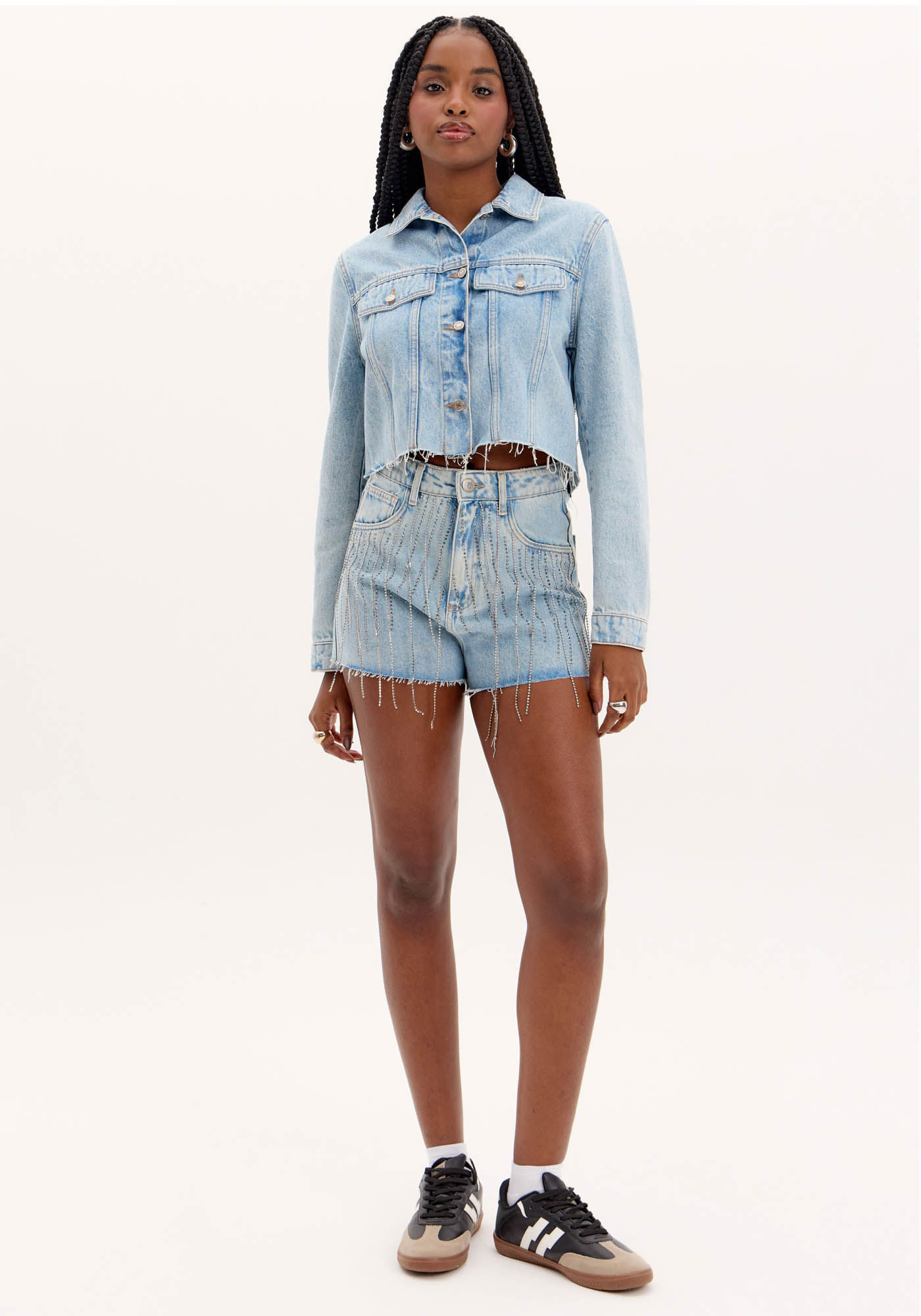 Short Grandfather Jeans Brilho