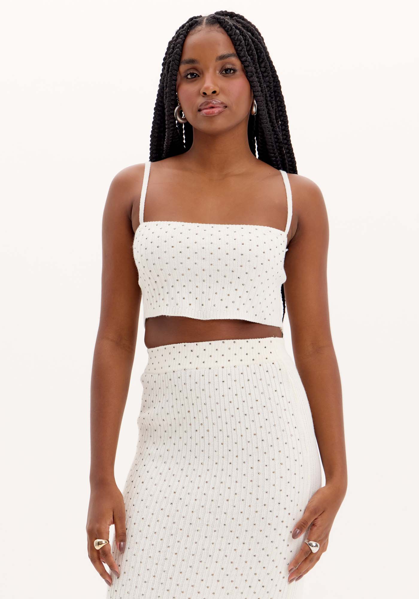 Top Cropped Tricot com Brilhos