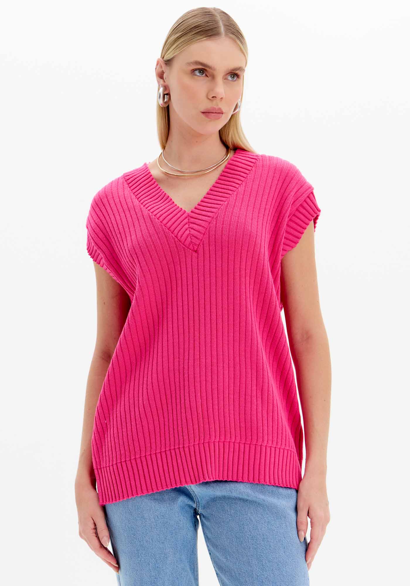Colete Alongado Tricot