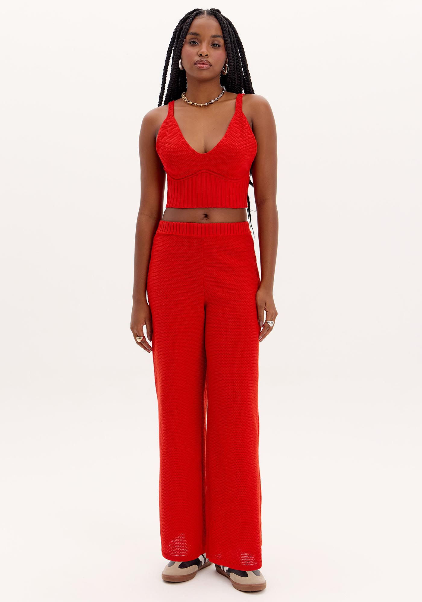 Calça Wide Leg Tricot