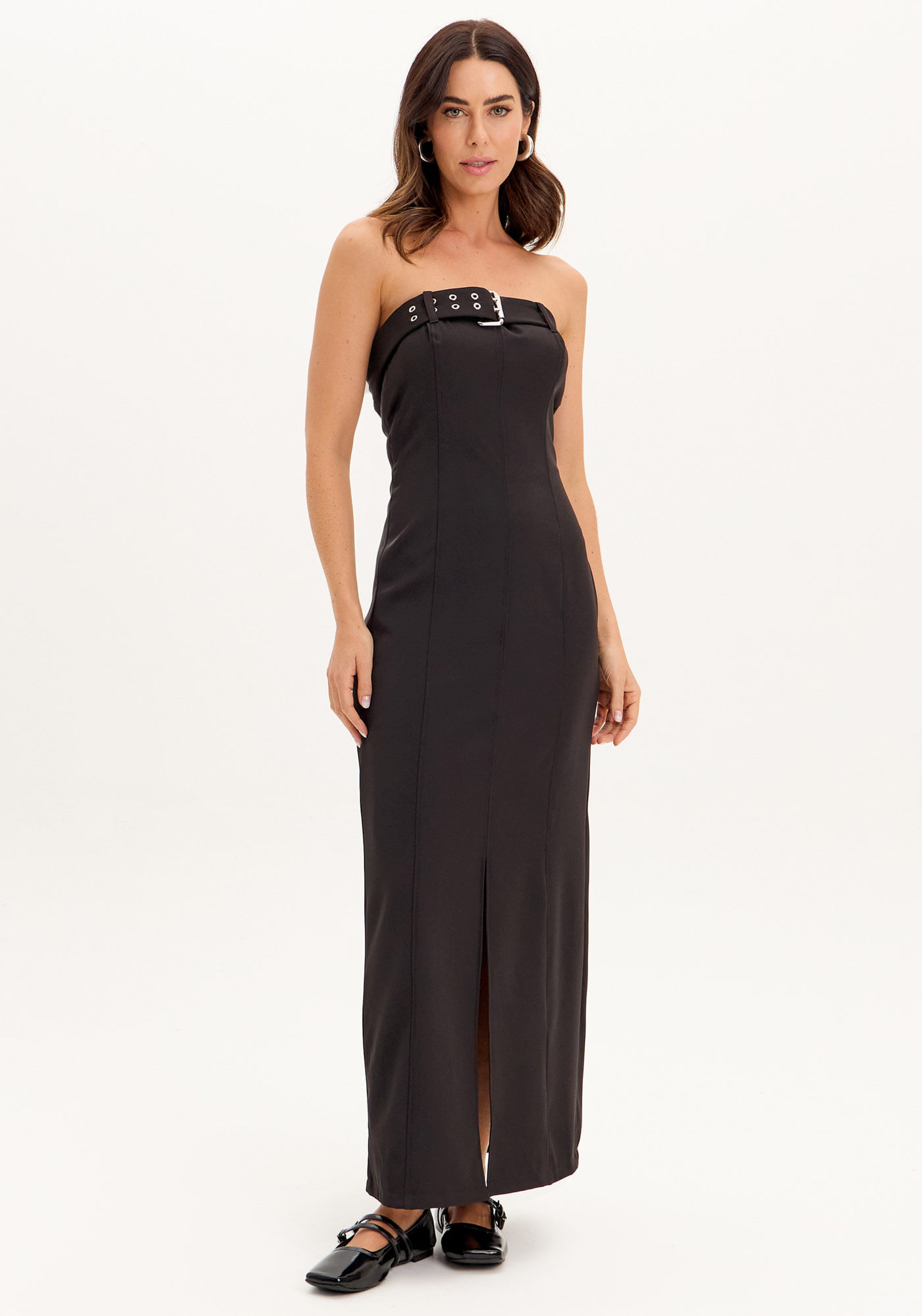 Vestido Midi com Cinto