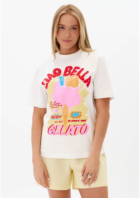 T-Shirt Oversized Com Estampa Local