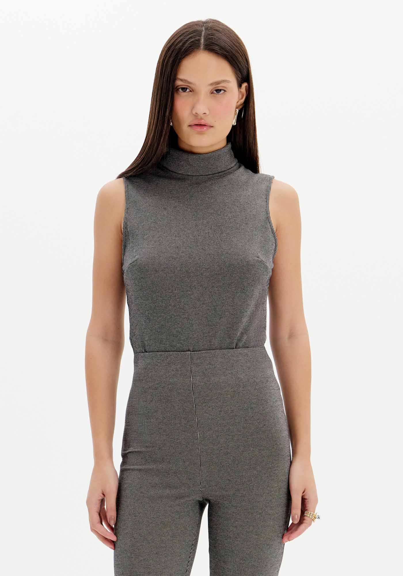 Blusa Gola Alta Xadrez