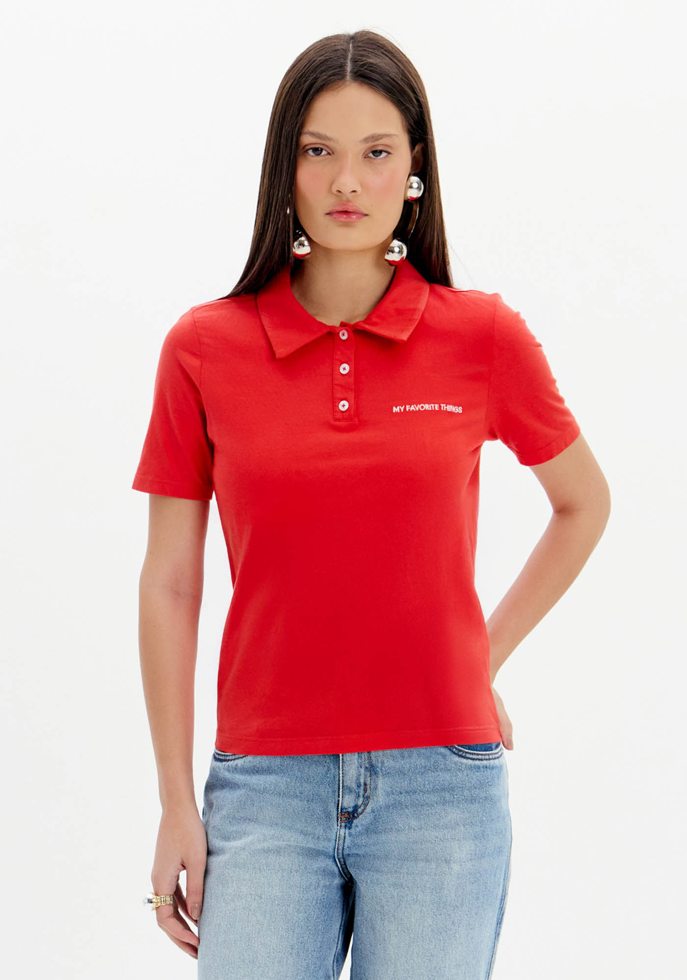 Blusa Gola Polo com Bordado
