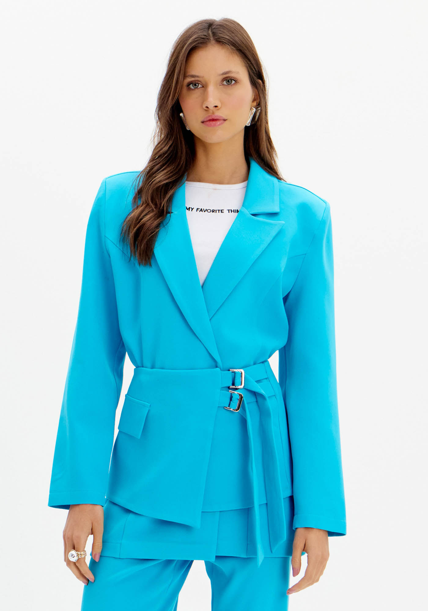 Blazer Alongado Com Sobreposição