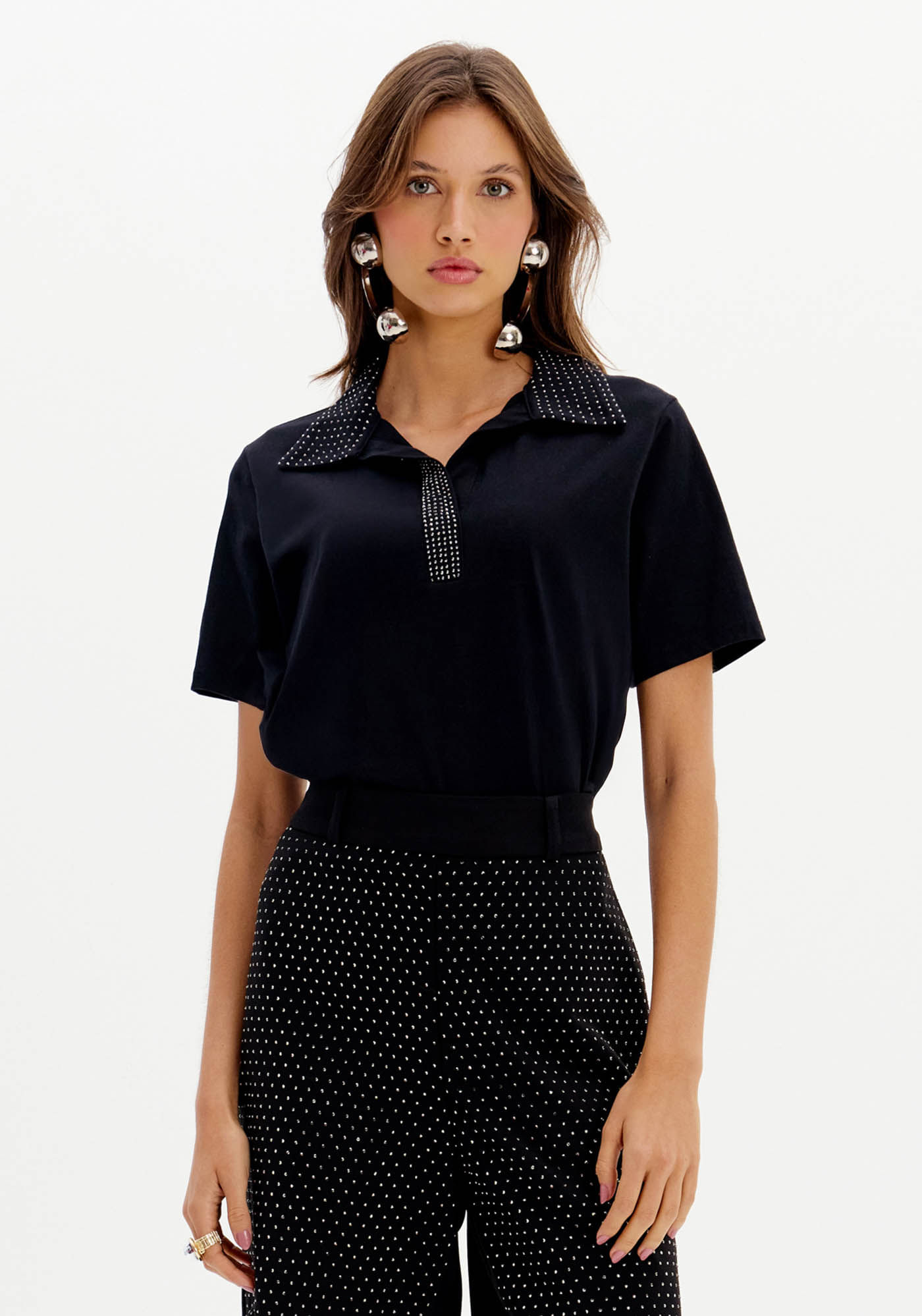 T-Shirt Gola Polo com Brilho