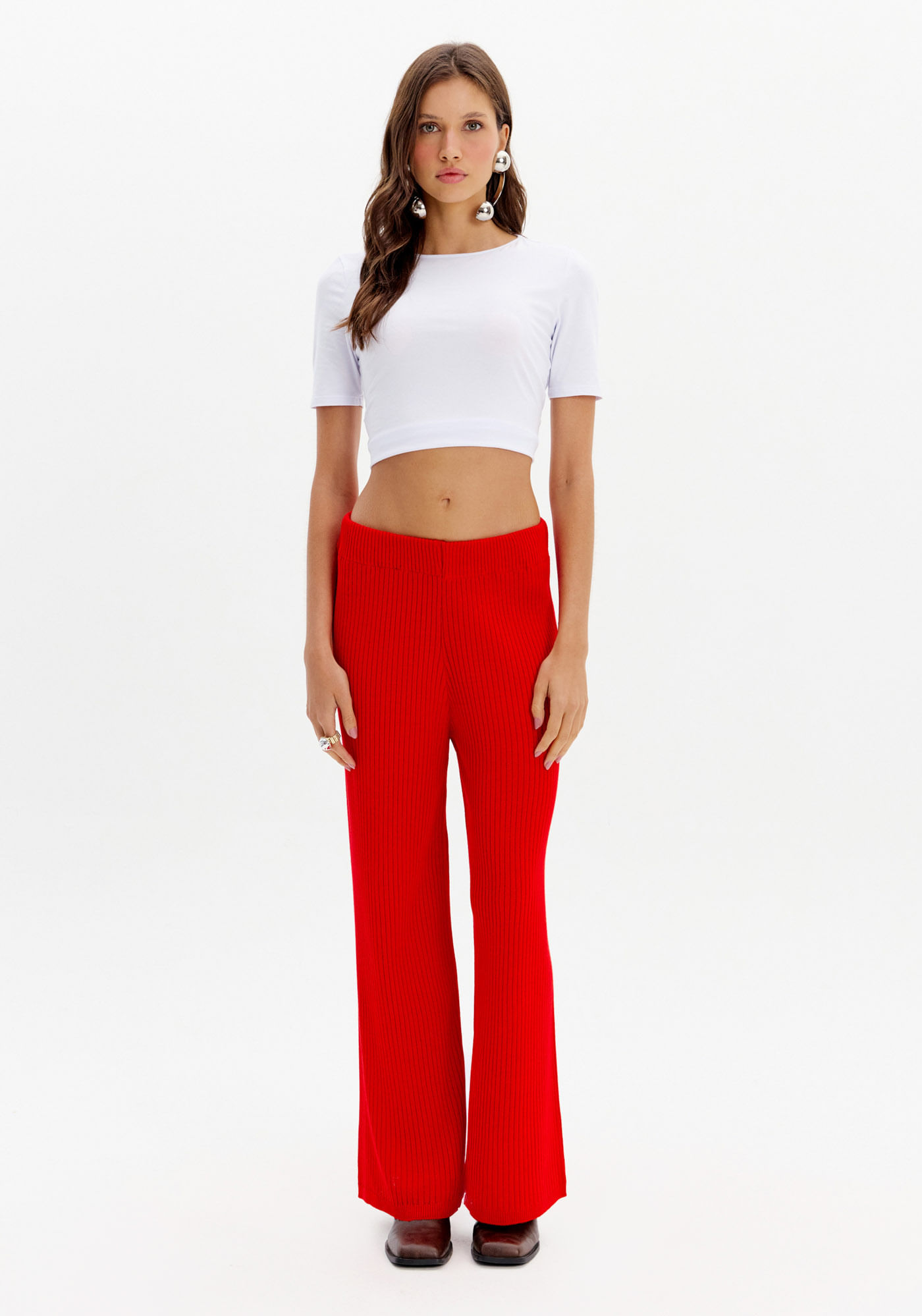 Calça Tricot Wide Leg