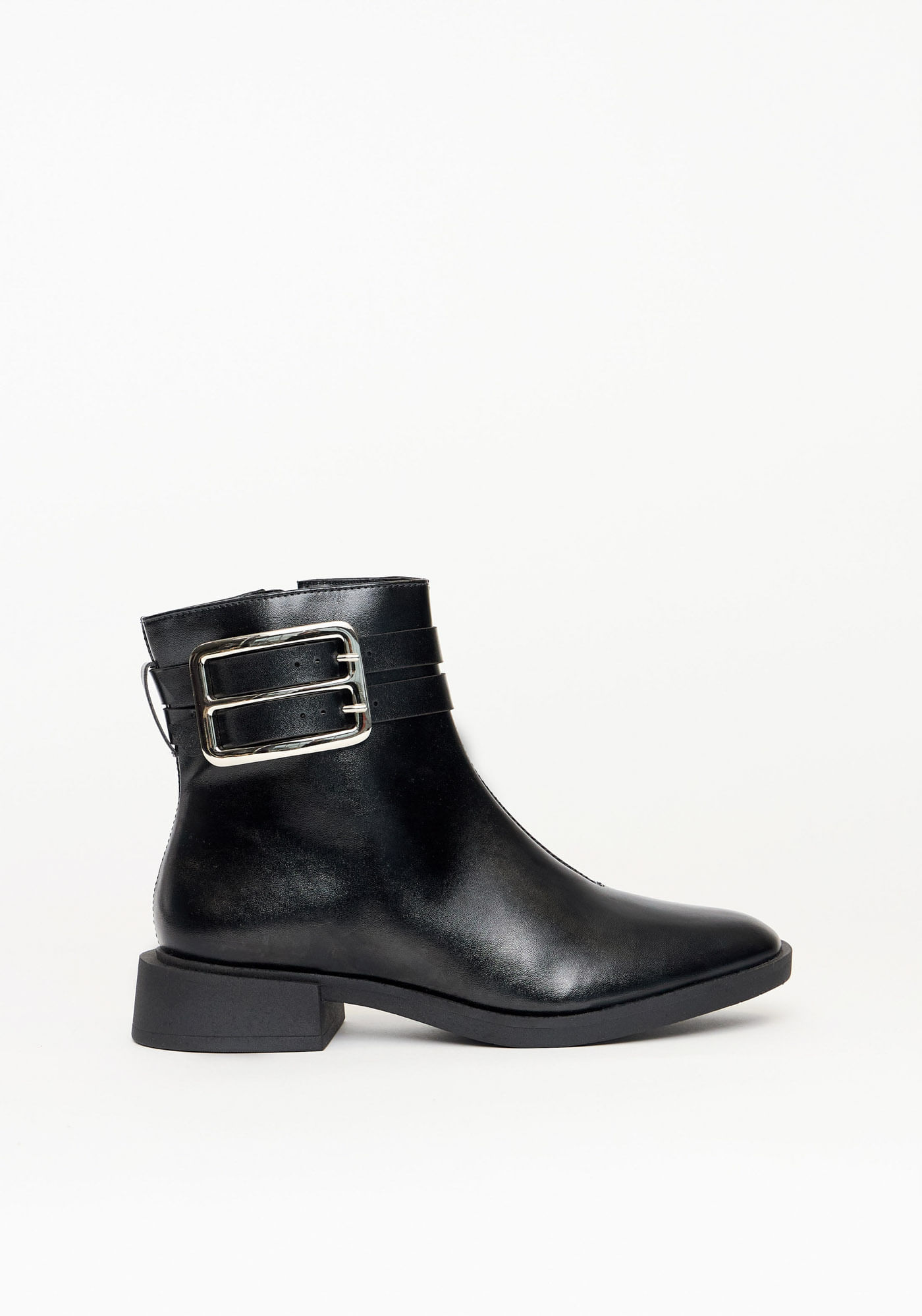 Bota Cano Curto Com Fivela Dupla