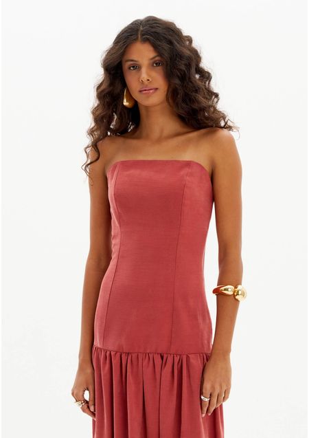 Vestido Midi Alças Removíveis
