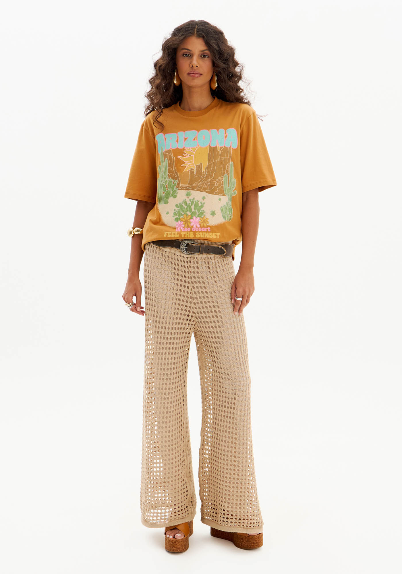Calça Reta de Tricot