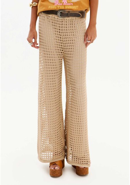 Calça Reta de Tricot