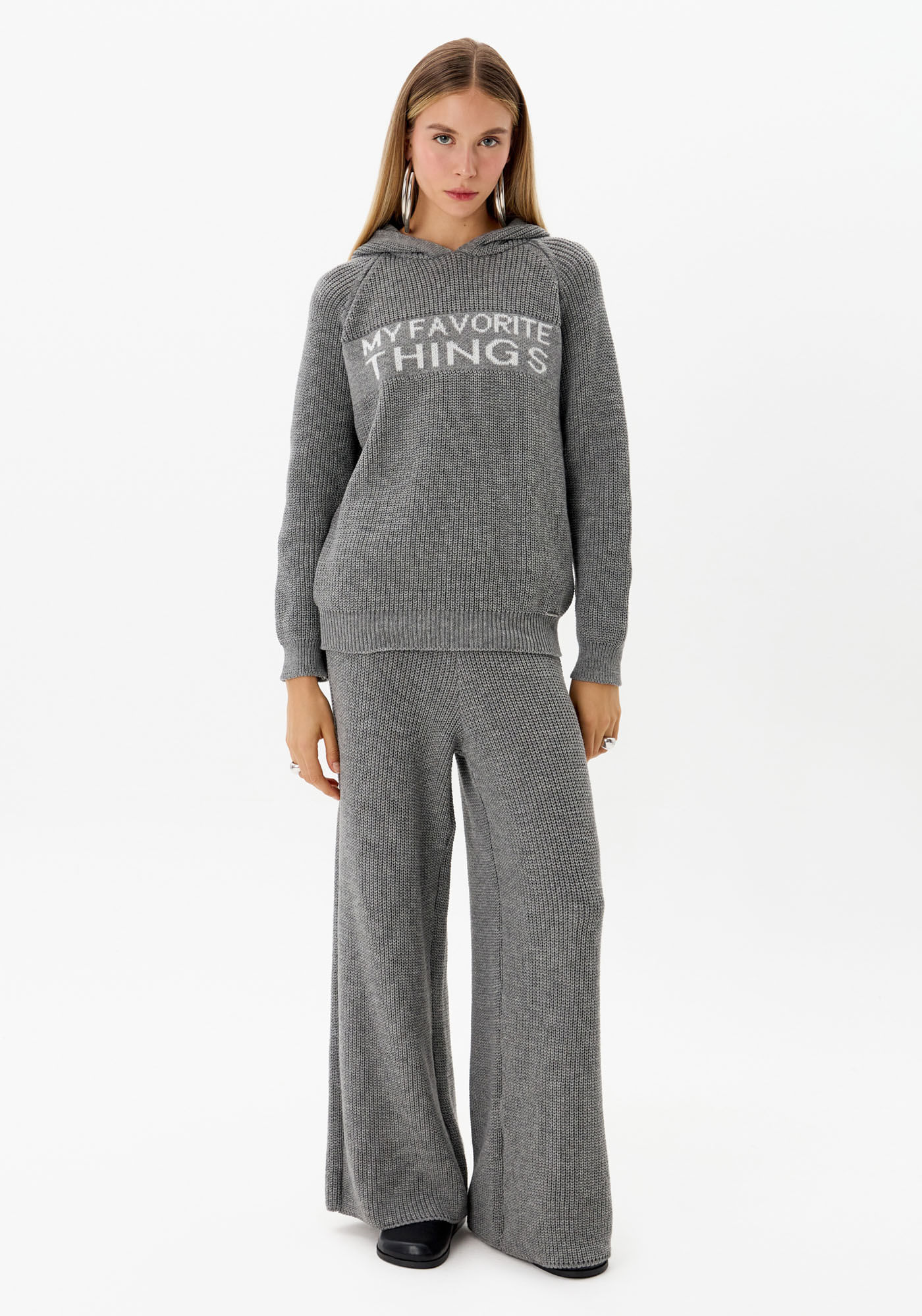 Calça Wide Leg Tricot