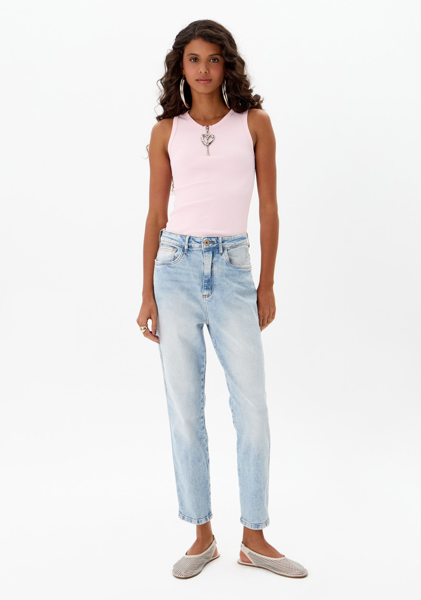 Calça Jeans Mom Cintura Super Alta