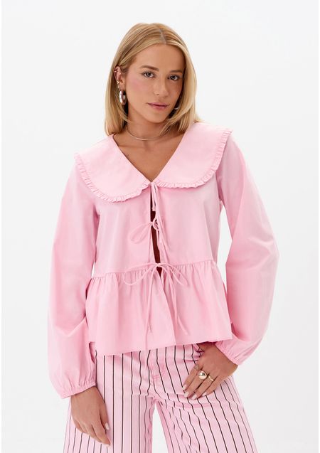 Blusa Manga Longa Detalhes De Laço