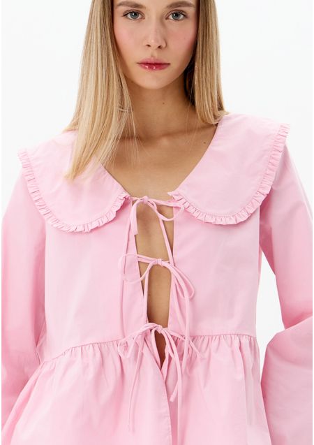 Blusa Manga Longa Detalhes De Laço