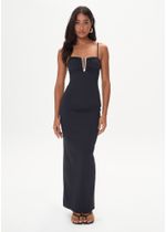 Vestido Midi De Alça com Fenda