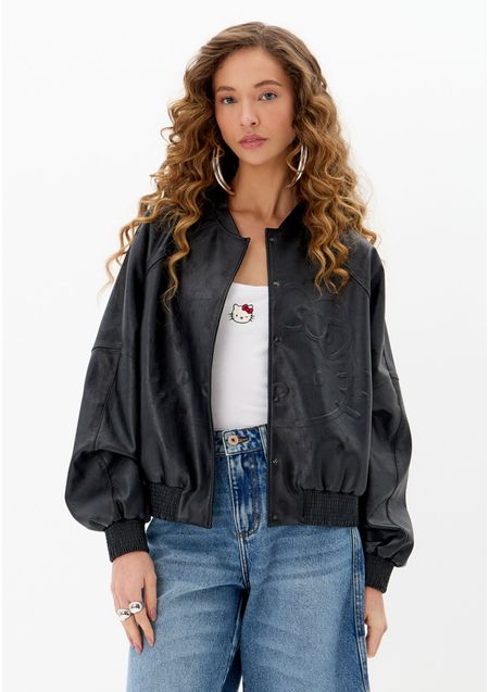 Jaqueta Bomber PU Hello Kitty