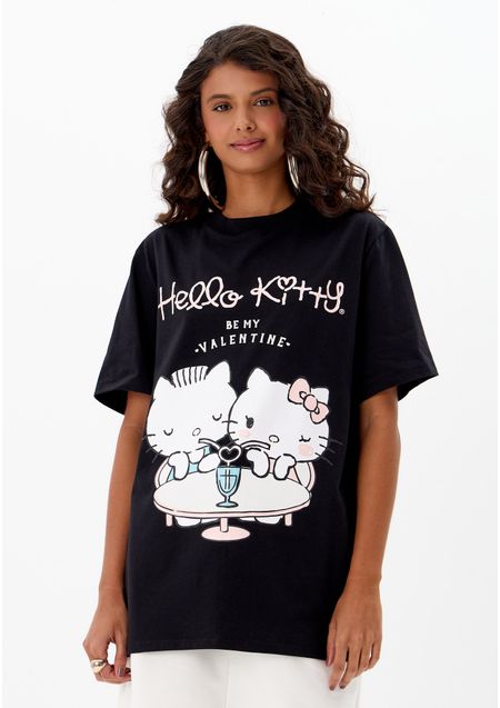 T-Shirt Alongada Hello Kitty