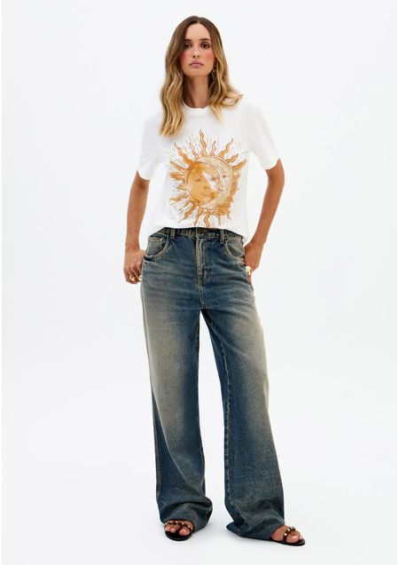 Calça Jeans Full Length Cintura Alta