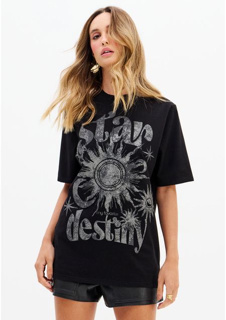 T-Shirt Oversived Com Estampa