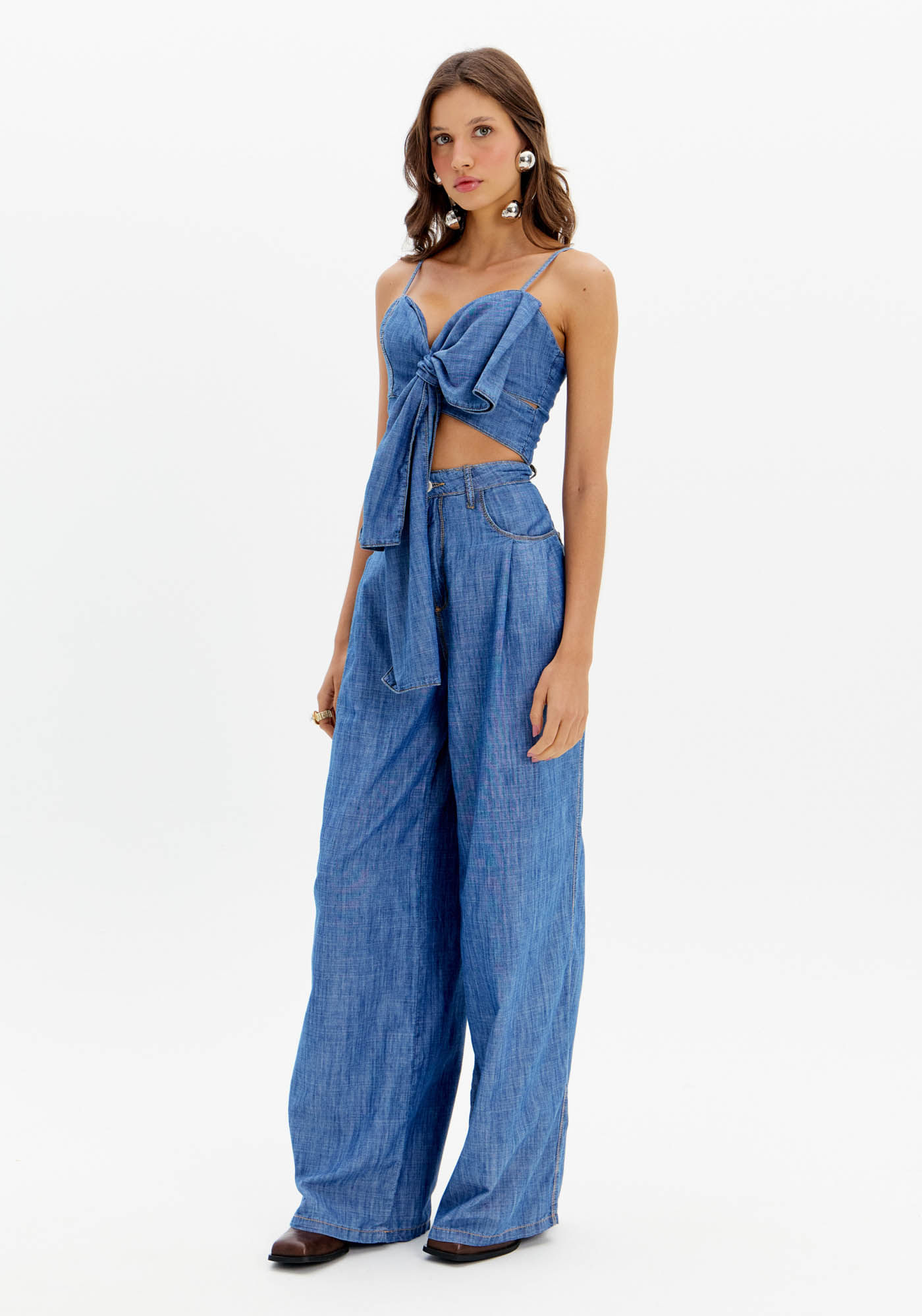 Calça Jeans Pantalona
