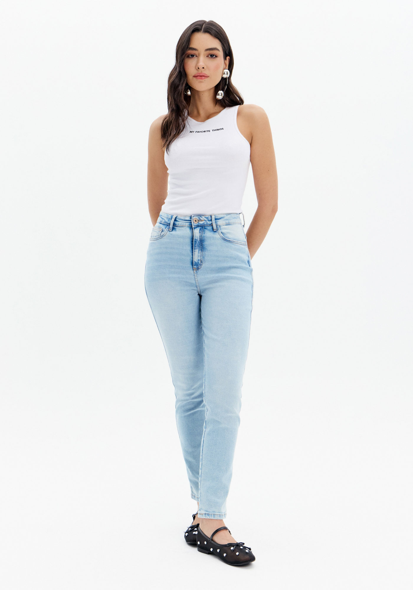 Calça Jeans Mom Cintura Super Alta