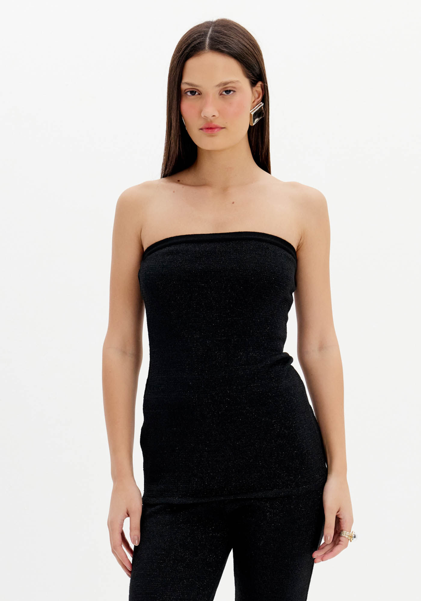 Blusa De Tricô Sem Alças
