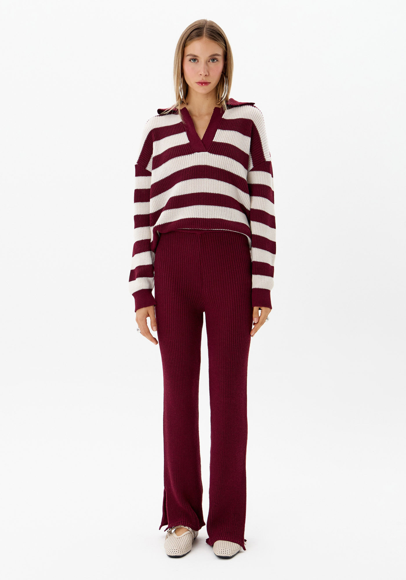 Calça Tricot Cintura Média