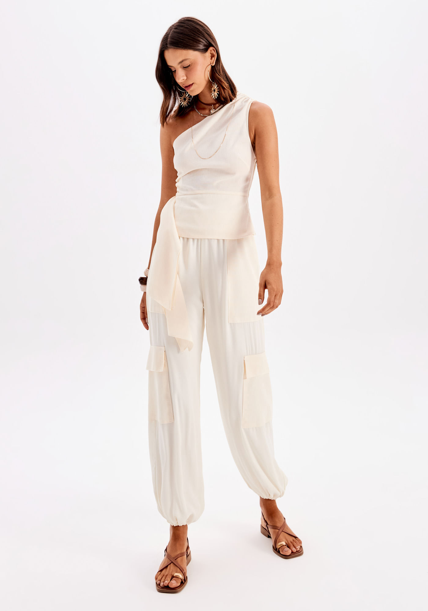 Calça Cargo Cós De Elástico