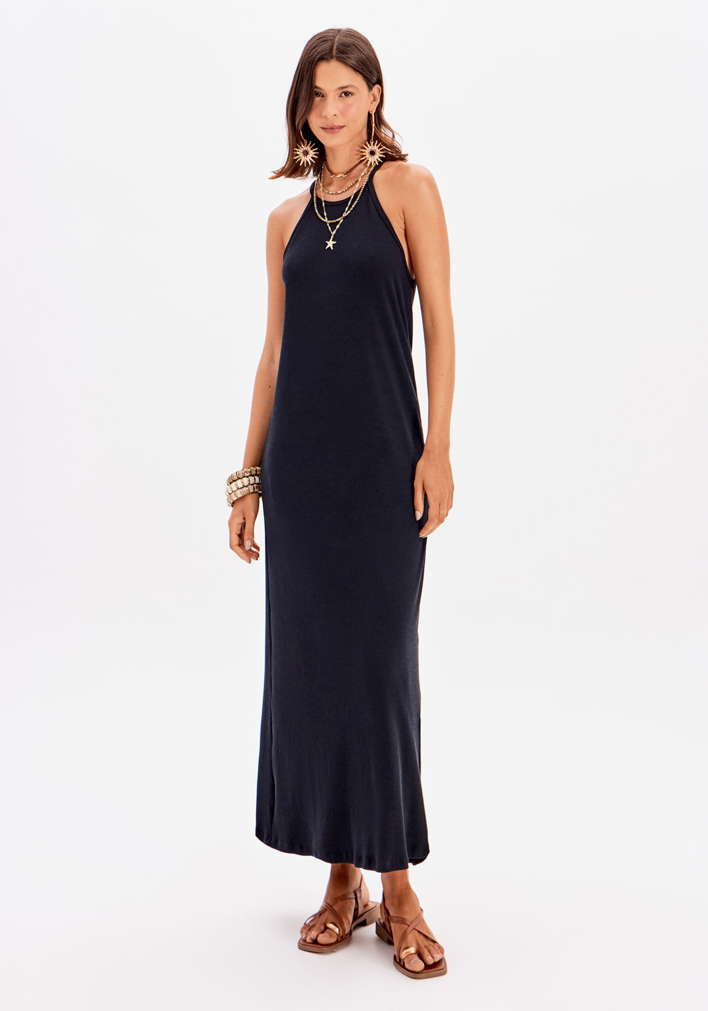 Vestido Super Midi Canelado