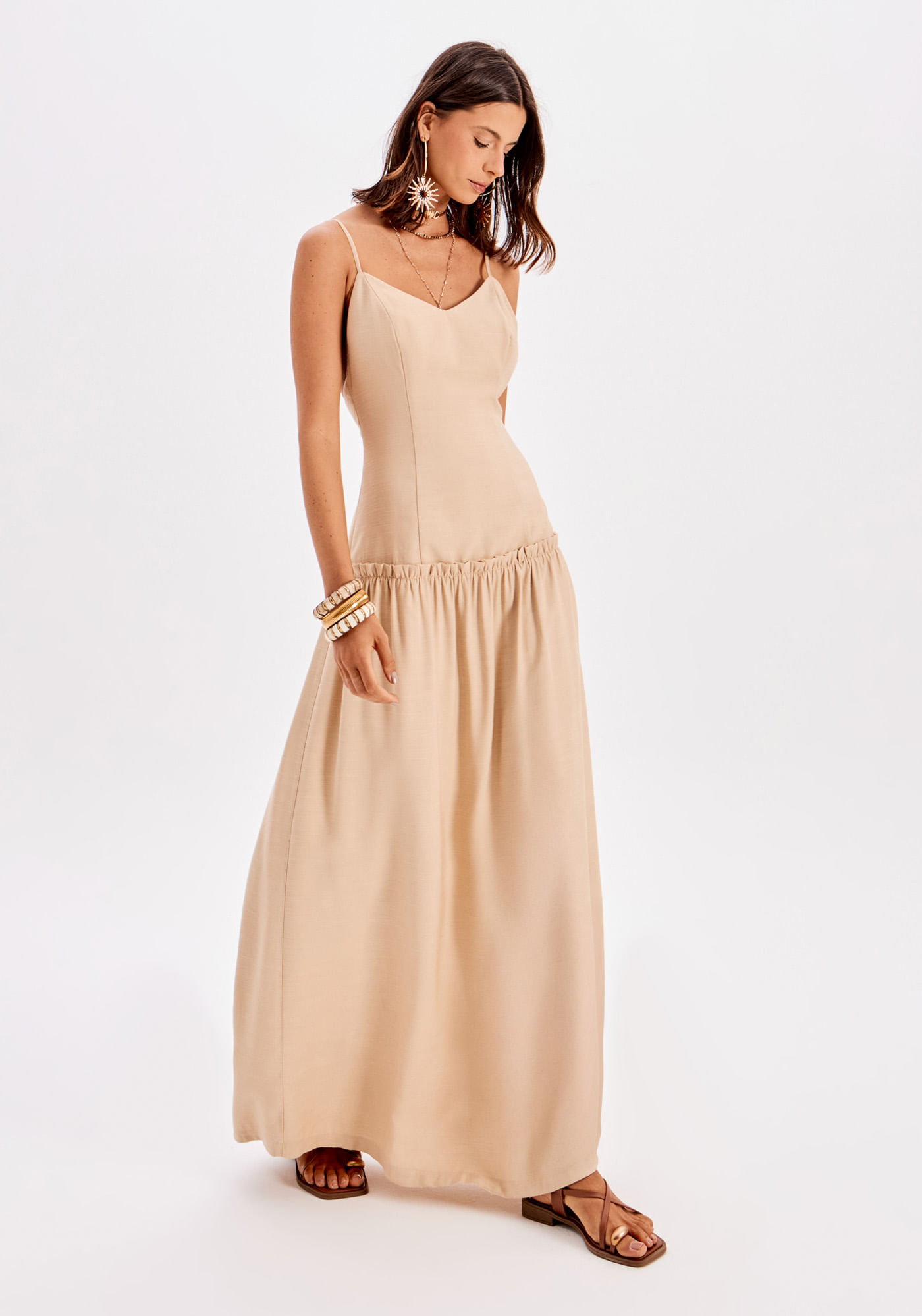 Vestido Super Midi De Alças