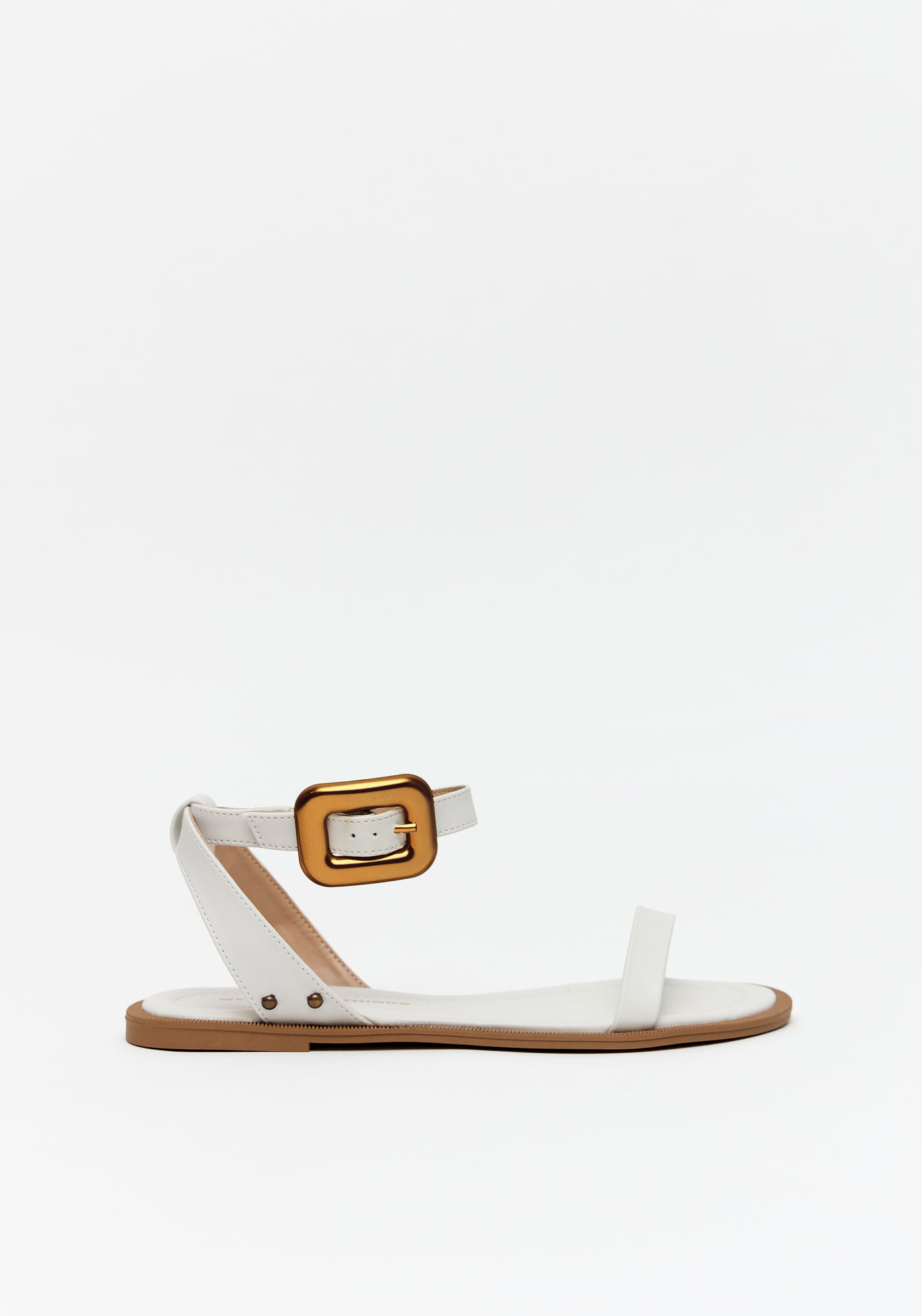 Sandáia Rasteira Rebites Maxi Fivela
