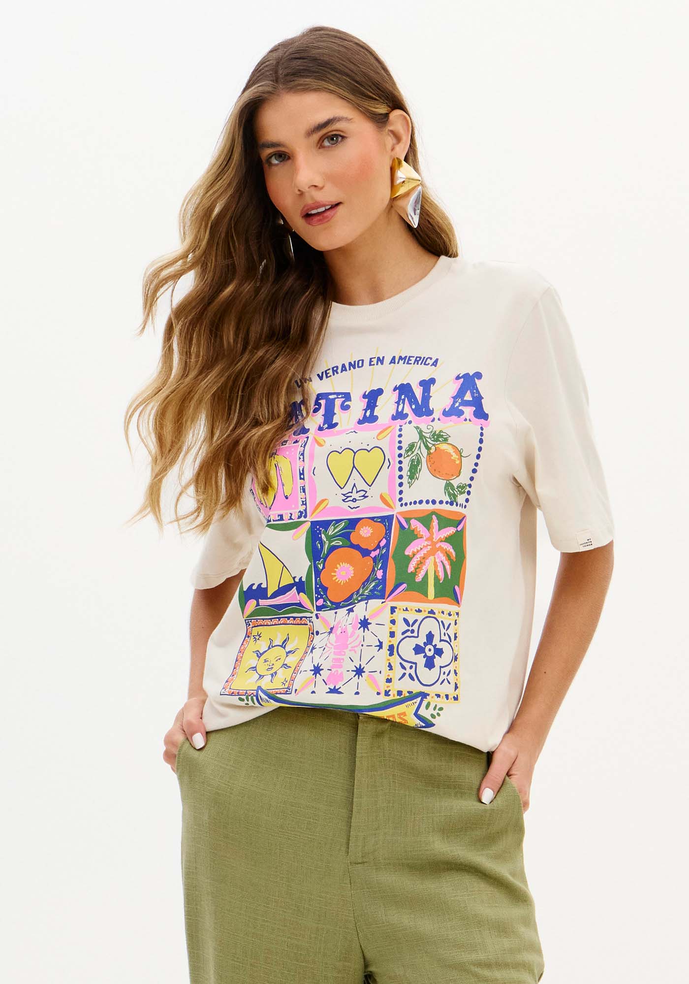 T-shirt Oversized Alongada Estampada