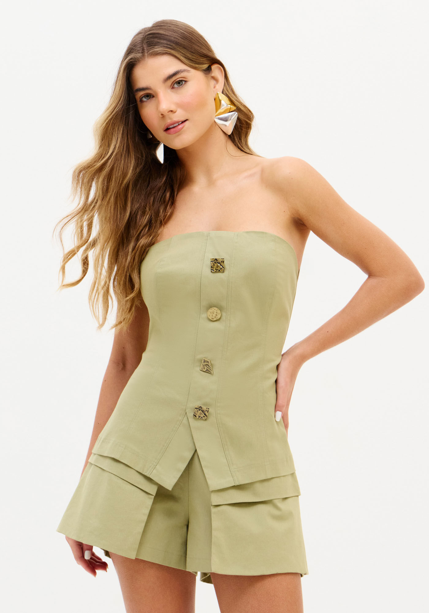 Blusa Corset Sem Alça