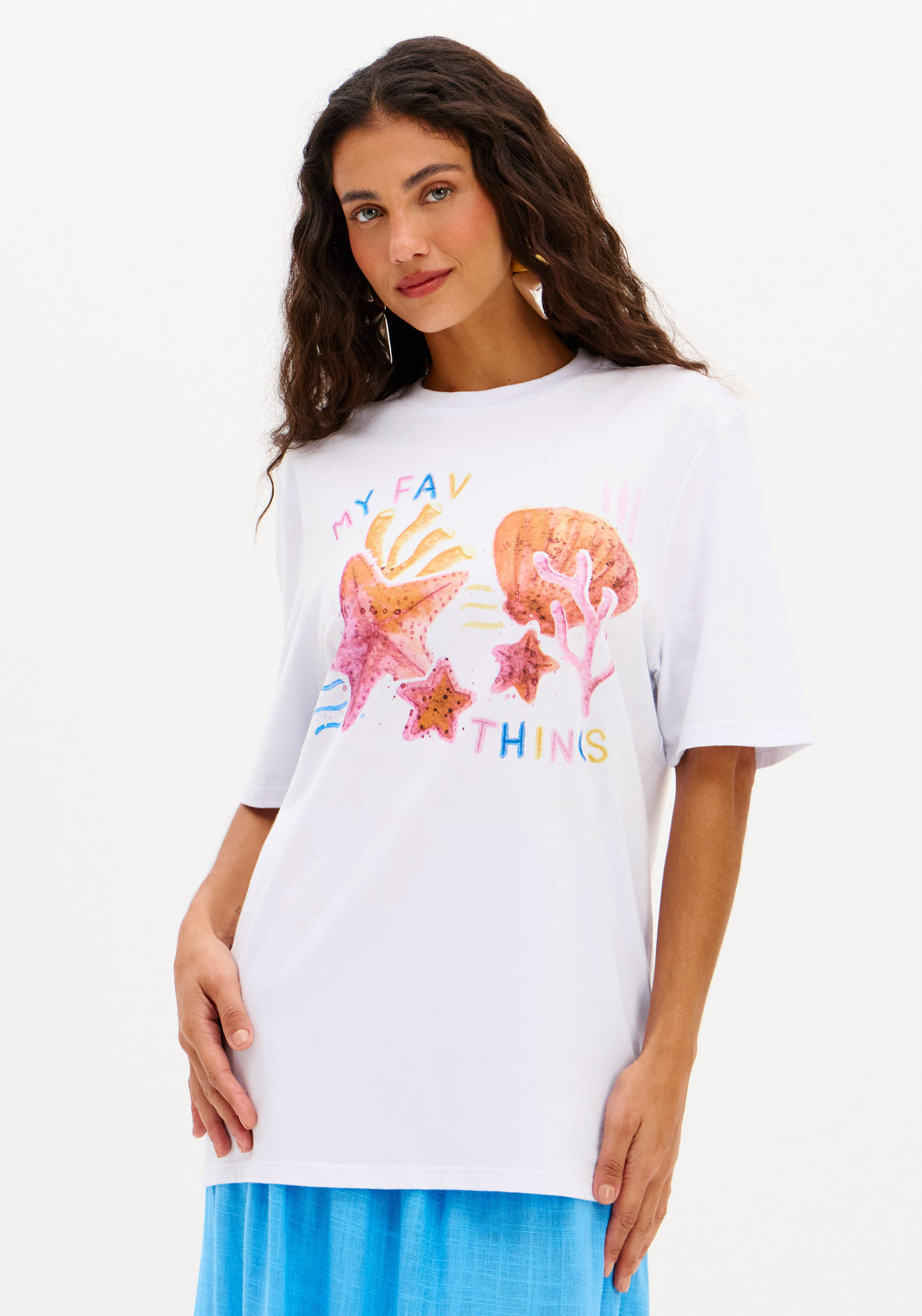 T-Shirt Oversized Alongada Estampada