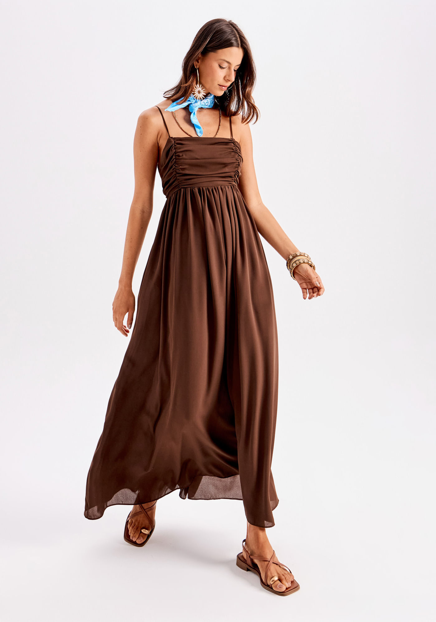 Vestido Super Midi De Alça Amplo