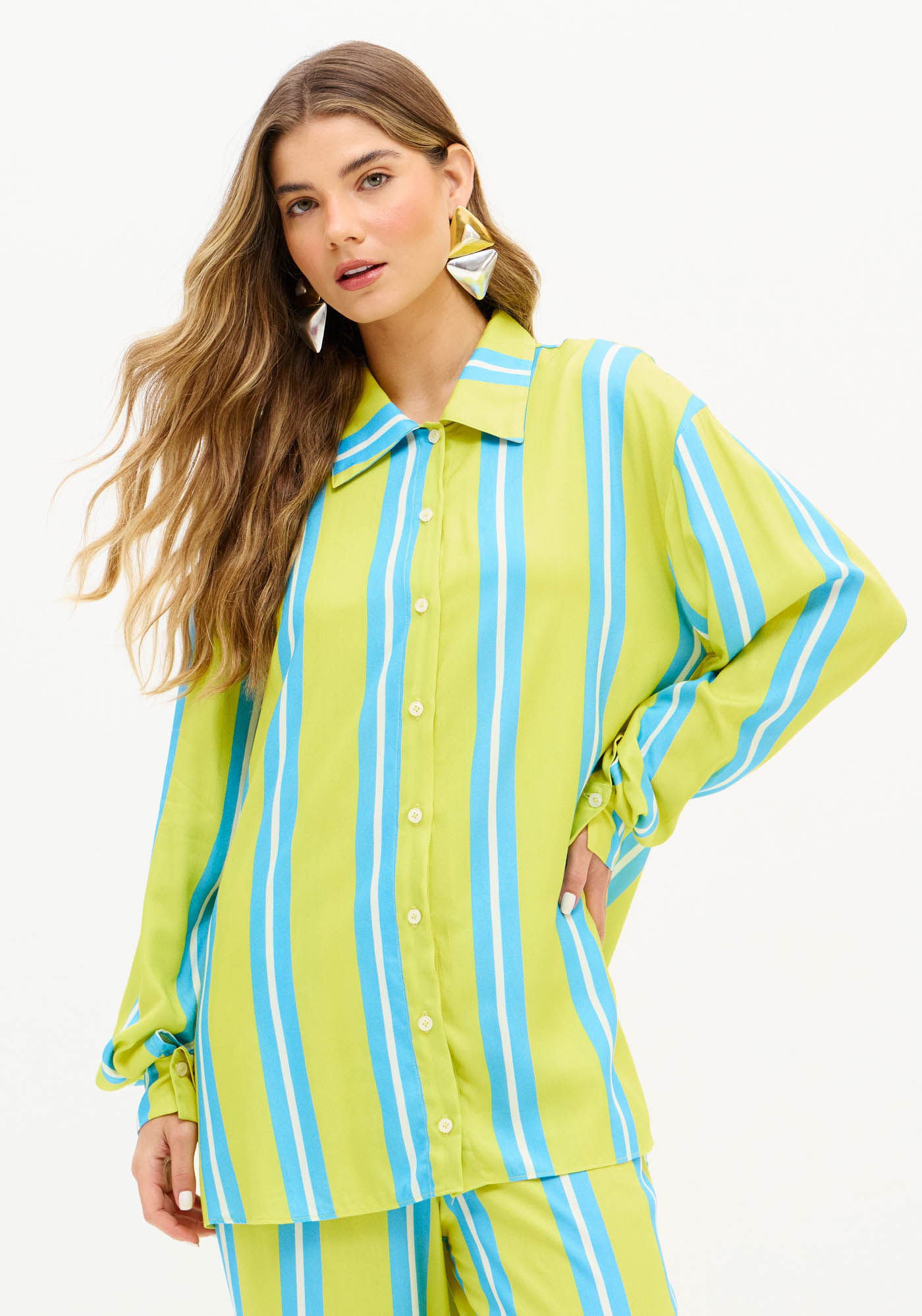 Camisa Oversized Manga Longa Listras