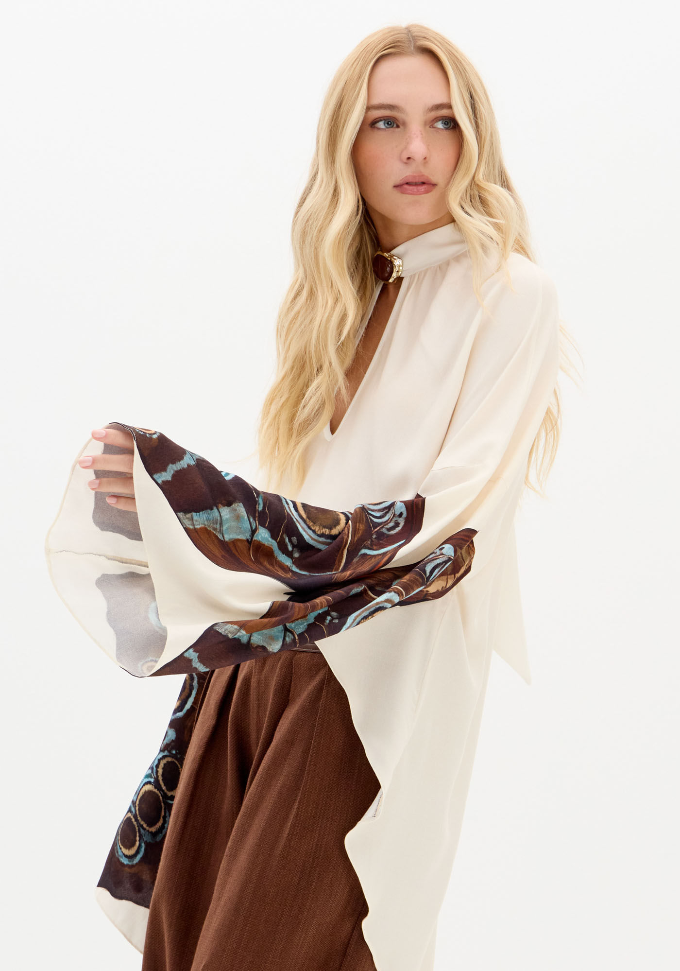 Blusa Manga Ampla Estampada