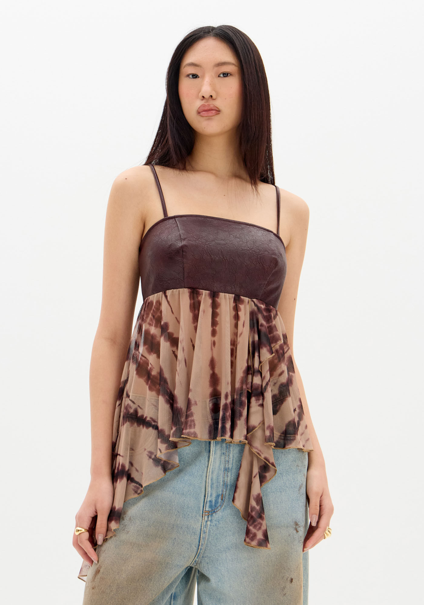 Blusa Solta Tule De Alça Estampada