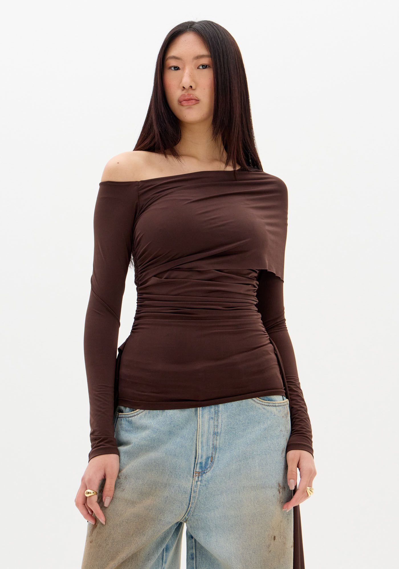 Blusa Manga Longa Assimétrica