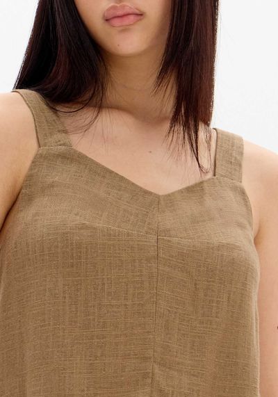 Blusa Alça Larga Com Linho