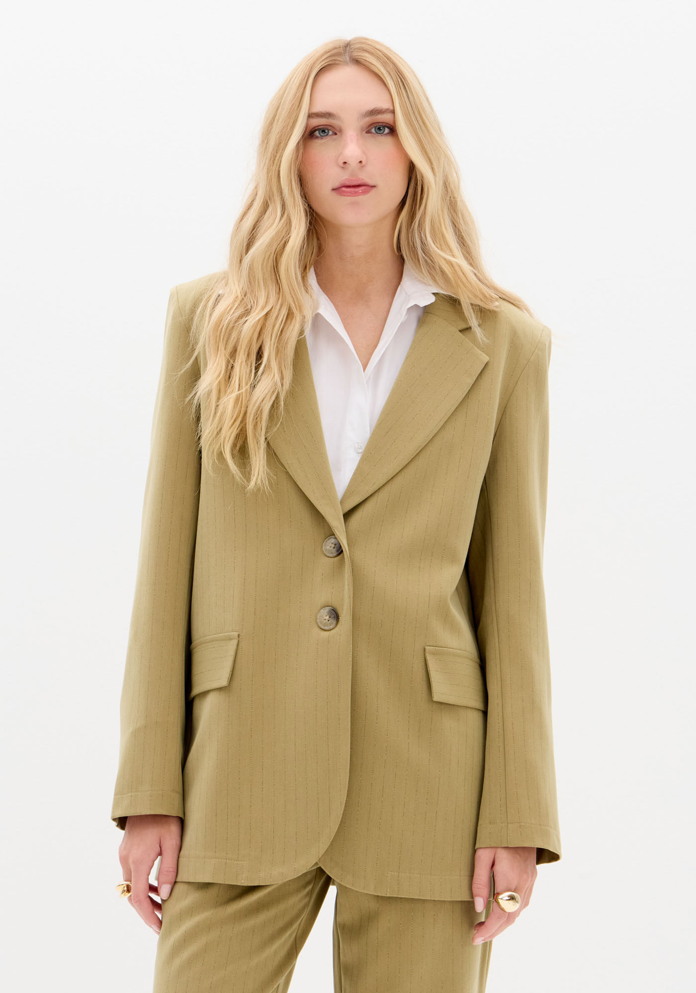 Blazer Oversized Alfaiataria Risca de Giz