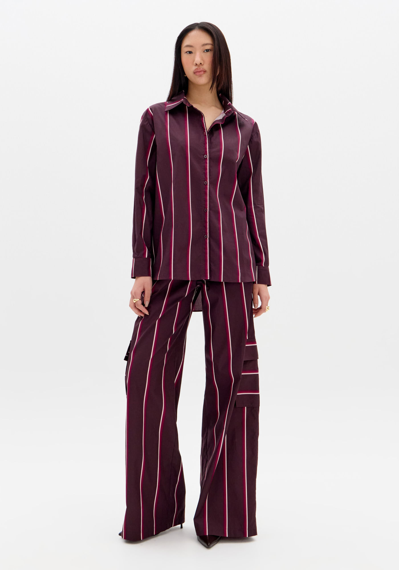 Camisa Oversized Manga Longa Listrada