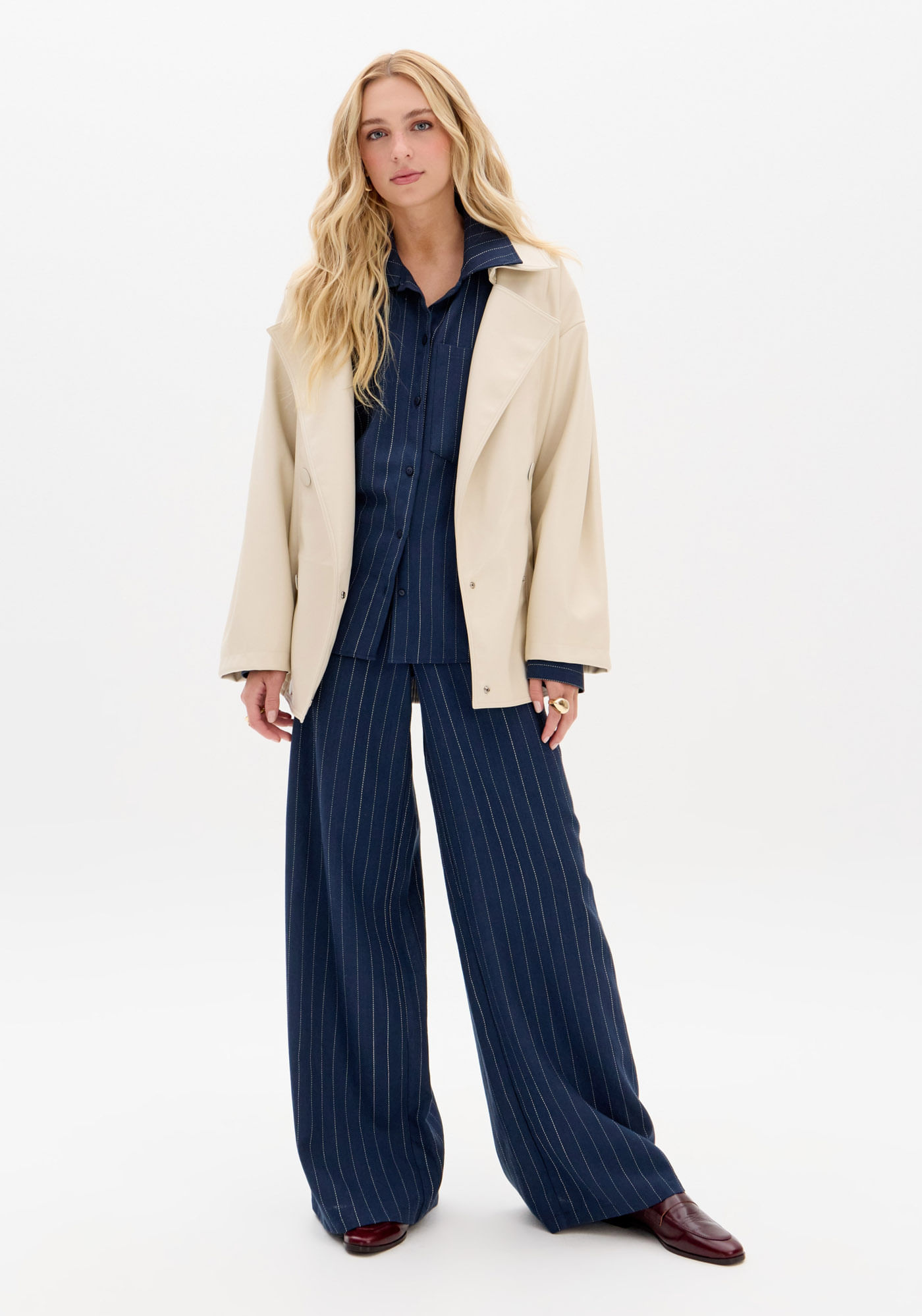 Calça Full Length Cintura Média