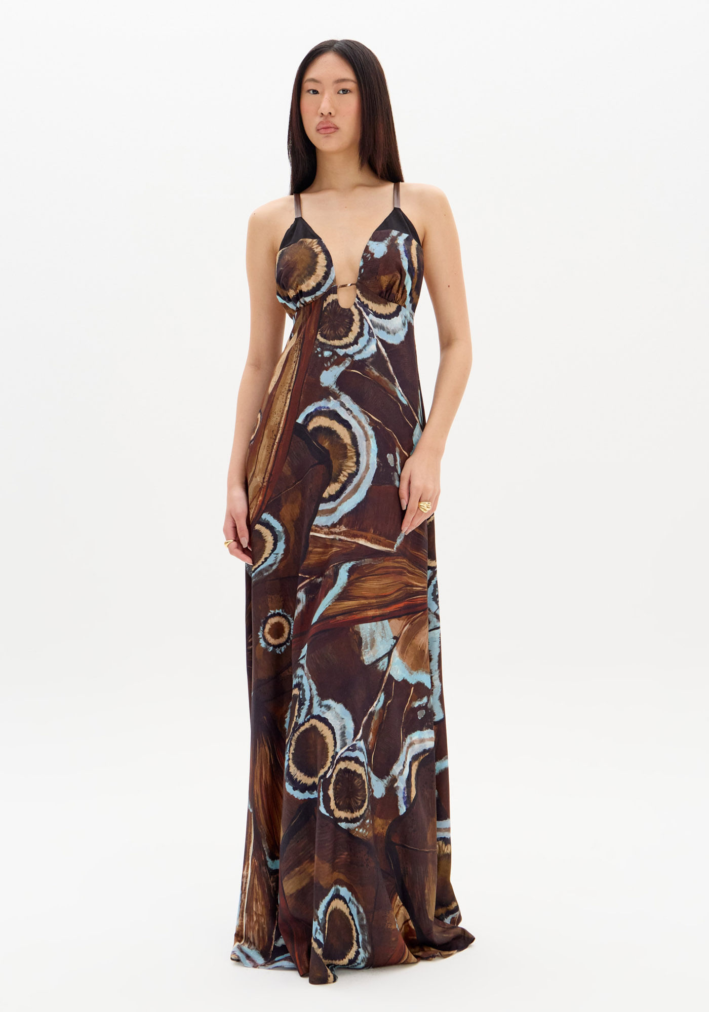 Vestido Super Midi De Alça Estampado